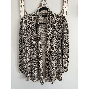Saks Fifth Avenue Collection Animal Print Cashmere Cardigan Size Small